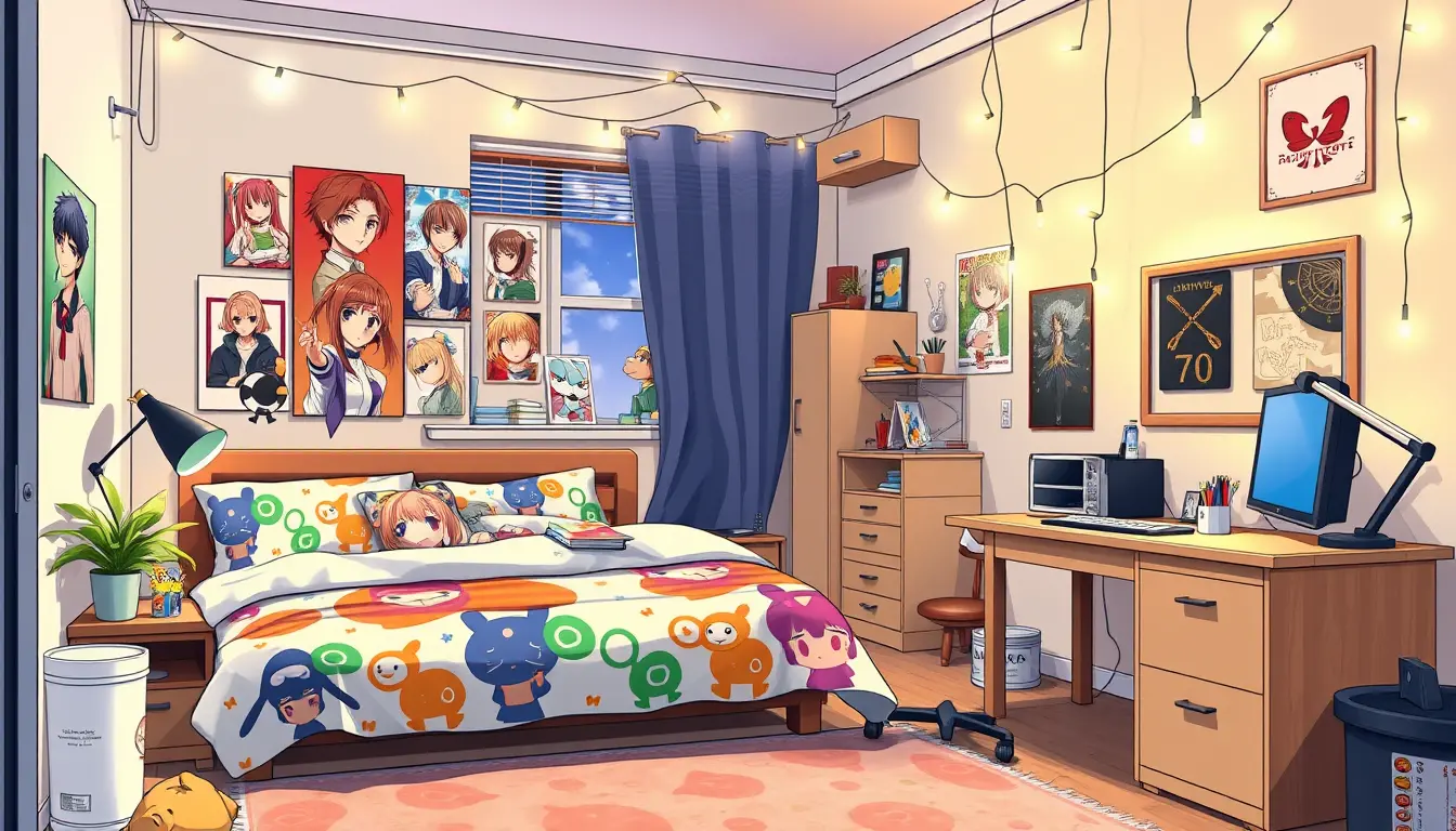 Lighting plays a big role in creating the right atmosphere in your anime boy bedroom