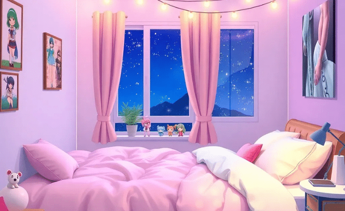 aesthetic anime bedroom background gif