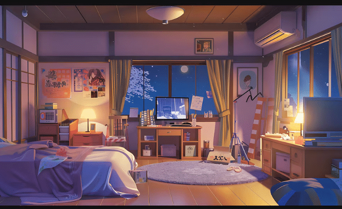 anime background bedroom