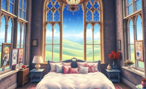 anime castle bedroom