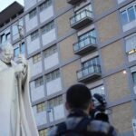 Photo: A video journalists films the Agostino Gemelli Polyclinic in Rome, Sunday, February 23, 2025, where Pope Francis is hospitalized since February 14.